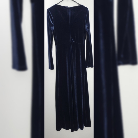 NWT Love by Design  Velvet Maxi Dress Navy Blue Medium - Picture 3 of 5
